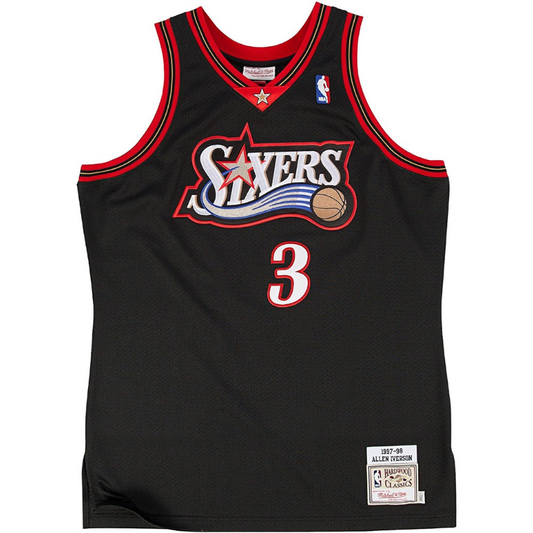Iverson 76ers No. 3 retro black jersey NBA