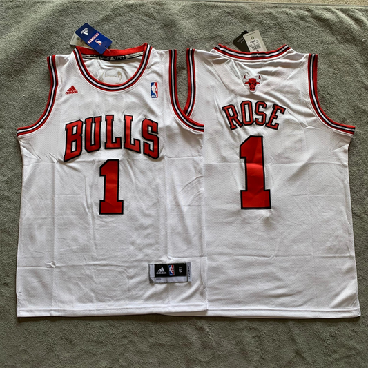 Bulls No. 1 rose White Jersey