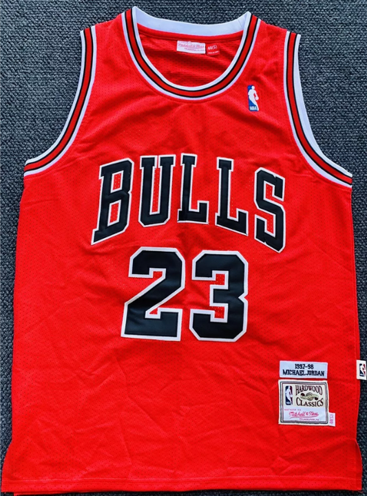 Jordan No. 23 Bulls 97-98 red mesh jersey