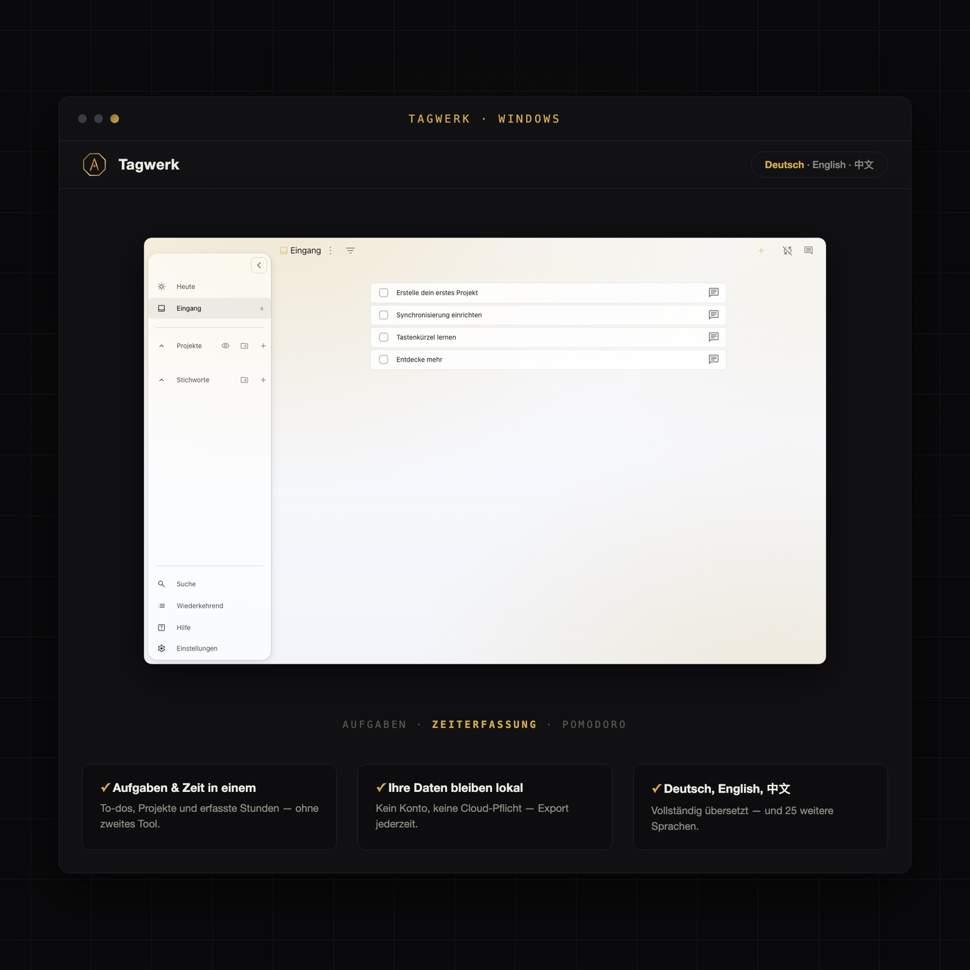 Tagwerk — tasks, projects and time tracking in one